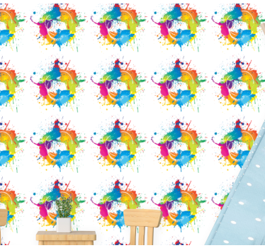Papier peint art effet d'éclaboussures de peinture - TenStickers
