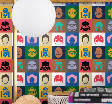 Papier peint art grille de personnages emblématiques - TenStickers