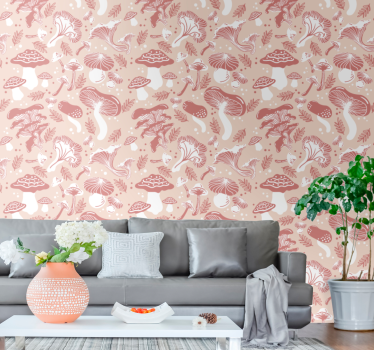 Papier peint art motif champignon - TenStickers