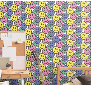 Papier peint art motif smiley - TenStickers