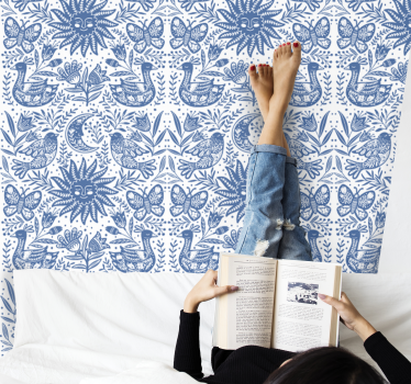 Papier peint art motifs d'art populaire - TenStickers
