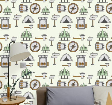 Papier peint art motifs d'aventure en plein air - TenStickers