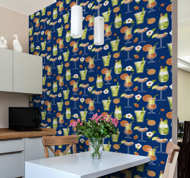 Papier peint art motifs de cocktails - TenStickers