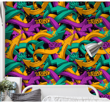 Papier peint chambre flèches de graffiti réalistes - TenStickers
