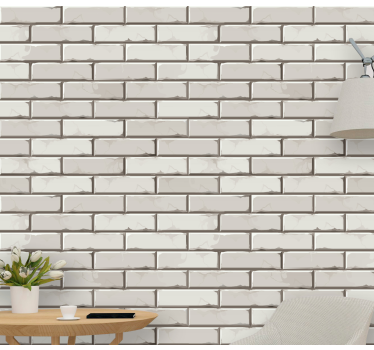Papier peint briques effet mur blanc - TenStickers