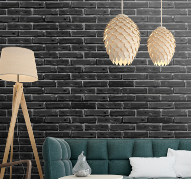 Papier peint briques lampes à échelle élégantes - TenStickers
