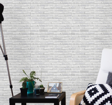 Papier peint briques mur peint en blanc - TenStickers