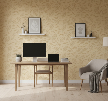 Papier peint bureau beige apaisant - TenStickers