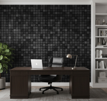 Papier peint bureau carrés noirs - TenStickers