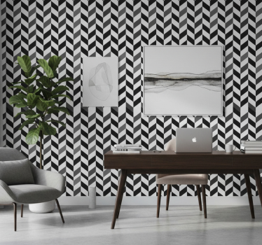 Papier peint bureau chevron contrast - TenStickers