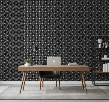 Papier peint bureau diamants géométriques noir et blanc - TenStickers