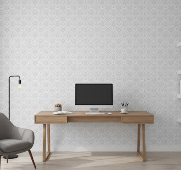 Papier peint bureau écailles gris clair - TenStickers