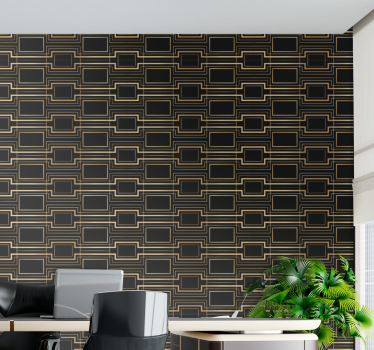 Papier peint bureau formes rectangulaires linéaires - TenStickers
