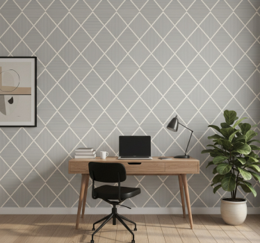 Papier peint bureau losanges gris irréguliers - TenStickers