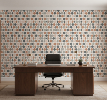 Papier peint bureau motif de demi-cercles - TenStickers