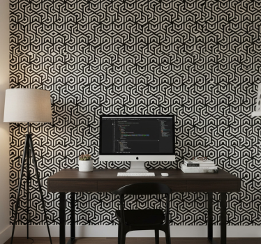 Papier peint bureau motif hypnotique - TenStickers