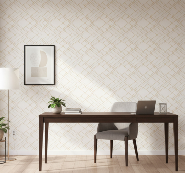Papier peint bureau motif lignes géométriques minimalistes - TenStickers
