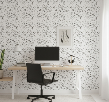 Papier peint bureau notes de musique - TenStickers