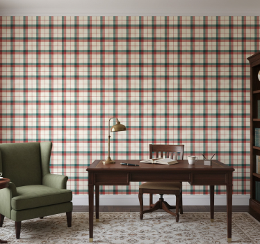 Papier peint bureau tartan de noël - TenStickers