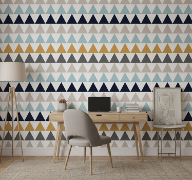 Papier peint bureau triangles nordiques sobres - TenStickers