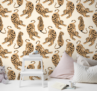 Papier peint chambre Dessins de tigre pour enfants - TenStickers
