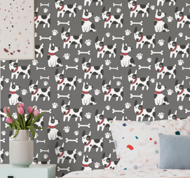 Papier peint chiens illustration canine ludique - TenStickers