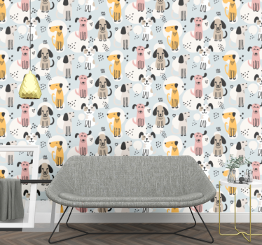 Papier peint chiens jeu de motifs canins - TenStickers