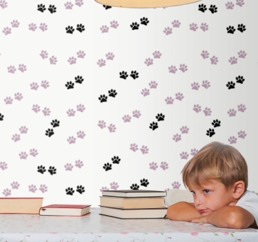 Papier peint chiens modèles d'empreintes de pattes - TenStickers