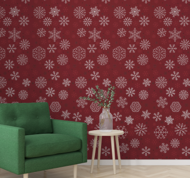 Papier peint Noël flocons de neige saisonniers - TenStickers