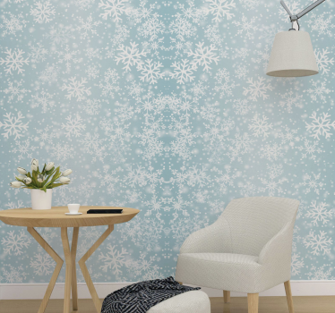 Papier peint Noël motif de flocon de neige - TenStickers