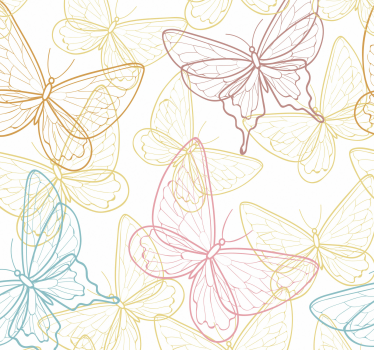 Papier peint salle de bain papillons multicolores - TenStickers