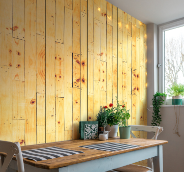 Papier peint bois inspiration de planches rustiques - TenStickers