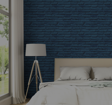 Papier peint brique texturée bleue - TenStickers