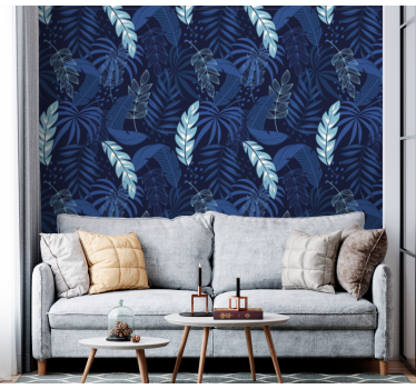 Papier peint feuillage motif feuillu tropical - TenStickers