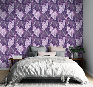 Papier peint fleur moderne Maranta violet - TenStickers