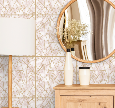Papier peint effet marbre grille beige de luxe - TenStickers