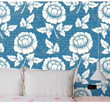 Papier peint fleuri écriture florale élégante - TenStickers
