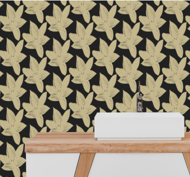 Papier peint salle de bain feuilles florales élégantes - TenStickers