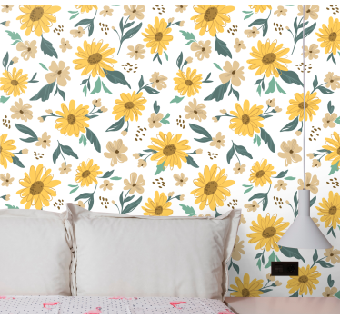 Papier peint floral Éventail floral - TenStickers