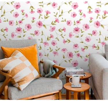 Papier peint floral motif de vigne florale - TenStickers
