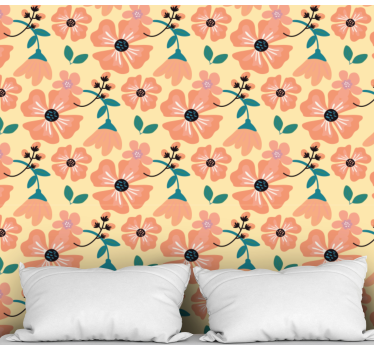 Papier peint floral motif fleurs épanouies - TenStickers