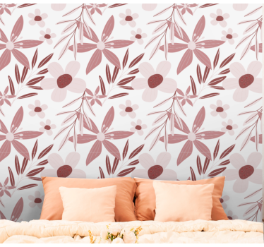Papier peint floral motif floral - TenStickers