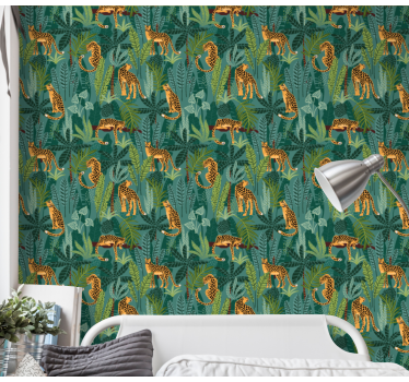 Papier peint foret 3 léopard dans la jungle - TenStickers