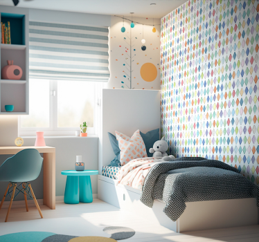 Papier peint losanges arlequin colorés - TenStickers