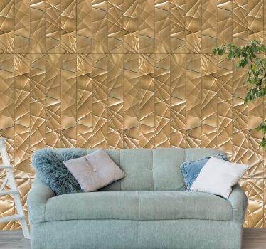 Papier peint métal motif géométrique à effet doré - TenStickers