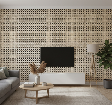 Papier peint motif cannage marron clair - TenStickers