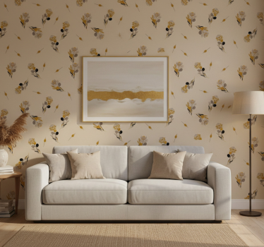 Papier peint motif fleurs vintage - TenStickers