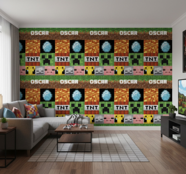 Papier peint motif géométrique de jeu - TenStickers