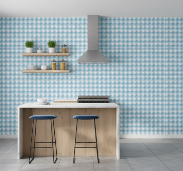 Papier peint motif harmonie géométrique bleue - TenStickers