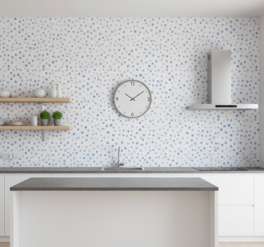 Papier peint motif nuances de bleu à pois - TenStickers